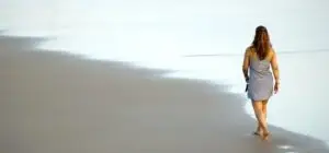 walking along the beach