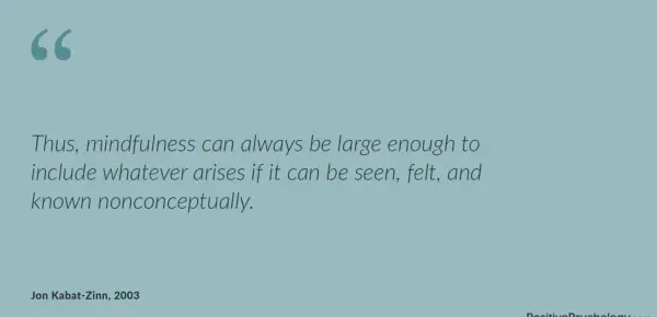 Mindfulness includes what can be seen