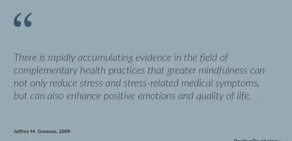 Mindfulness reduces stress