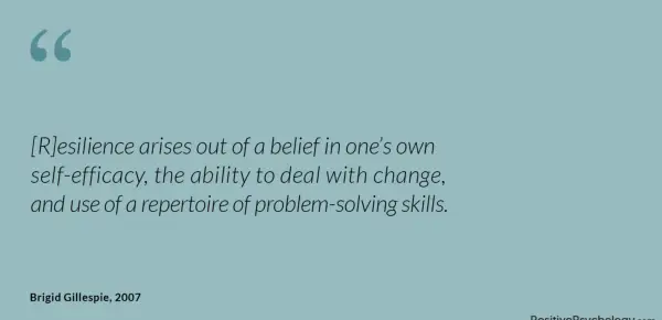 Gillespie and Colleagues Resilience Self-efficacy Belief Quote