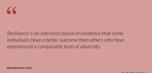 Rutter Resilience Better Outcome Quote