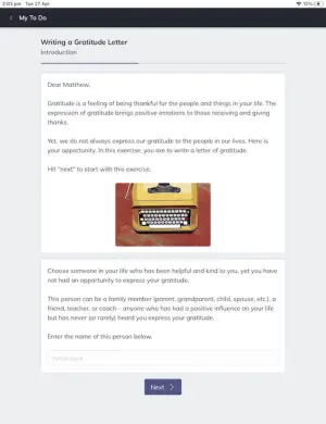 Digital Tool for Positive Psychology